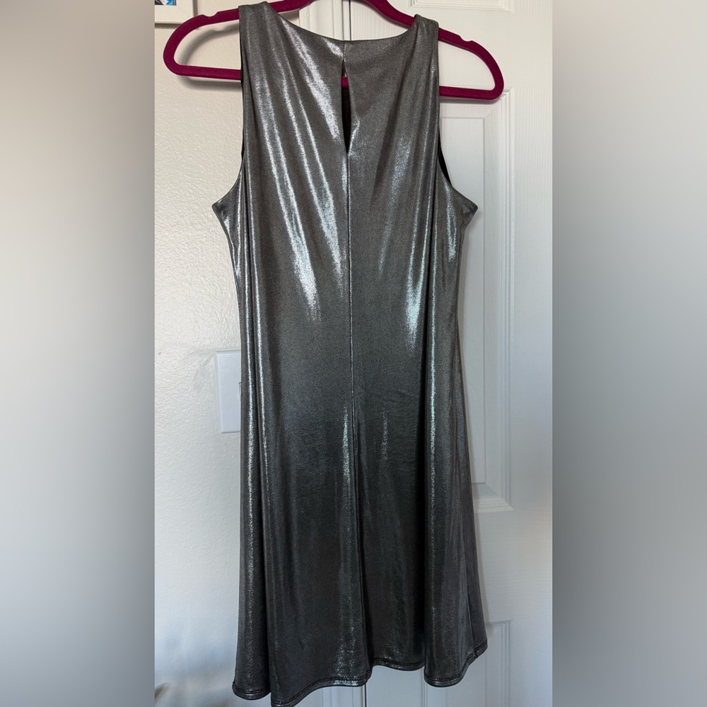 MSK Shimmering Silver Sleeveless Mini Dress